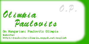 olimpia paulovits business card